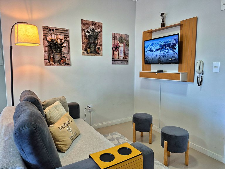 1 Quarto com Sacada & Vista para Cristo Luz - Decorado e com
